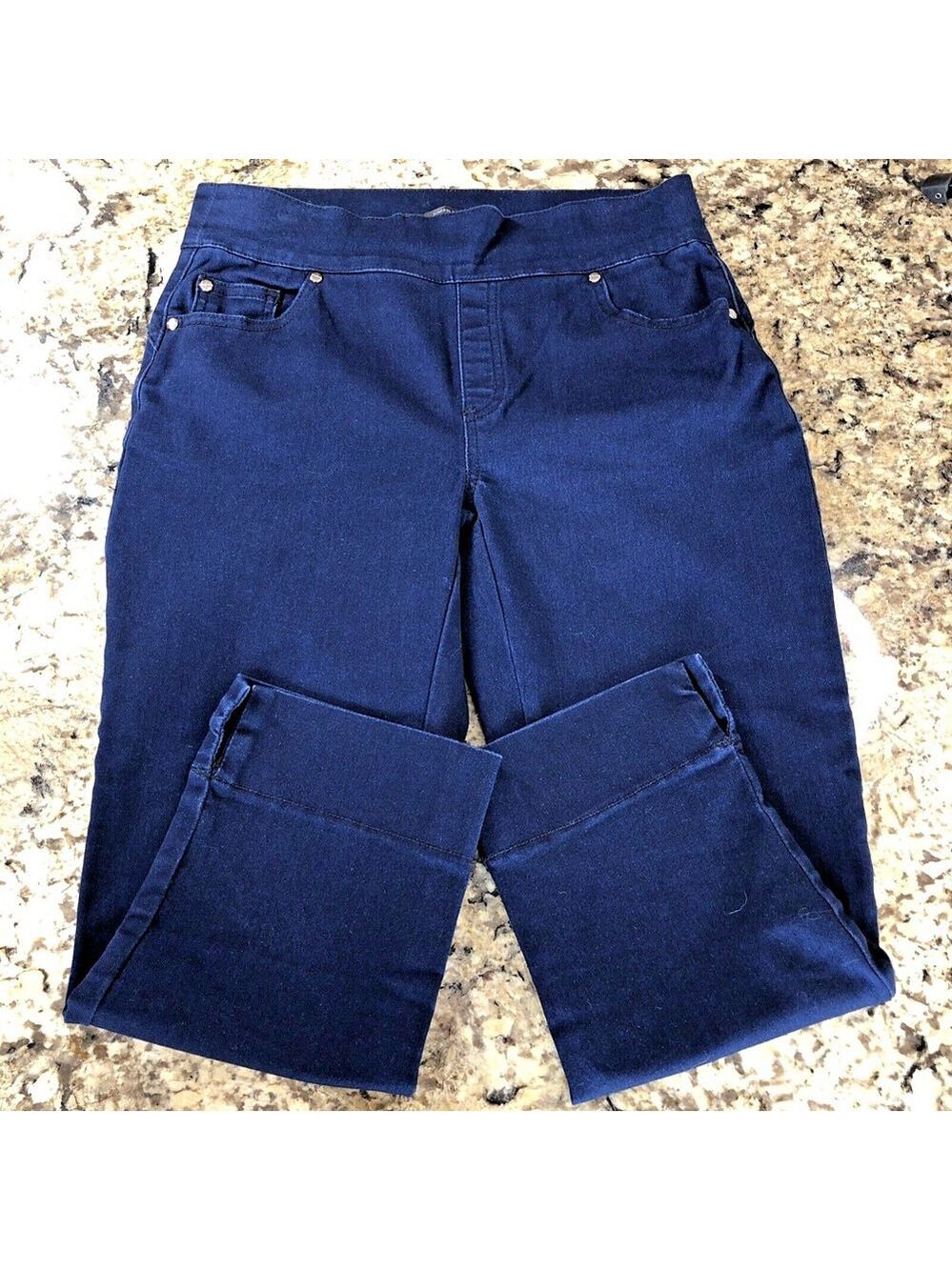Size 6 X 22 Simon Chang Denim Carpi Dark Blue Jeggings No Fly Stretch